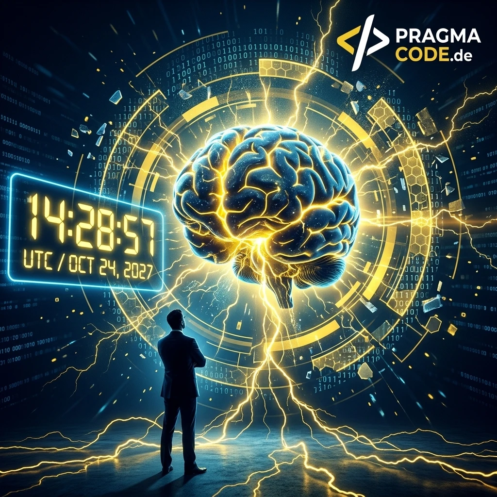 Dramatischer 2027 AGI Countdown und Superintelligenz Visualisierung