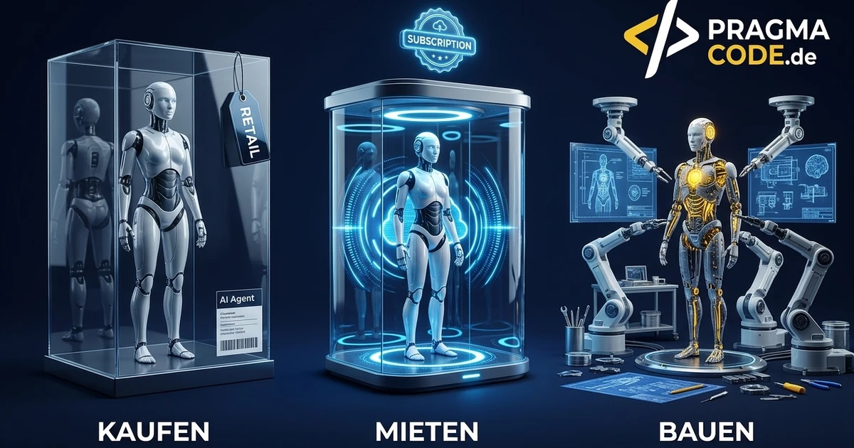 Three sourcing routes for an AI agent in a mid-sized company: buy, rent or commission