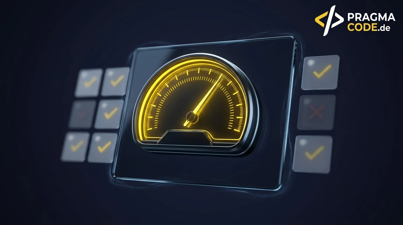 Measurement instrument for AI answer quality against a dark background