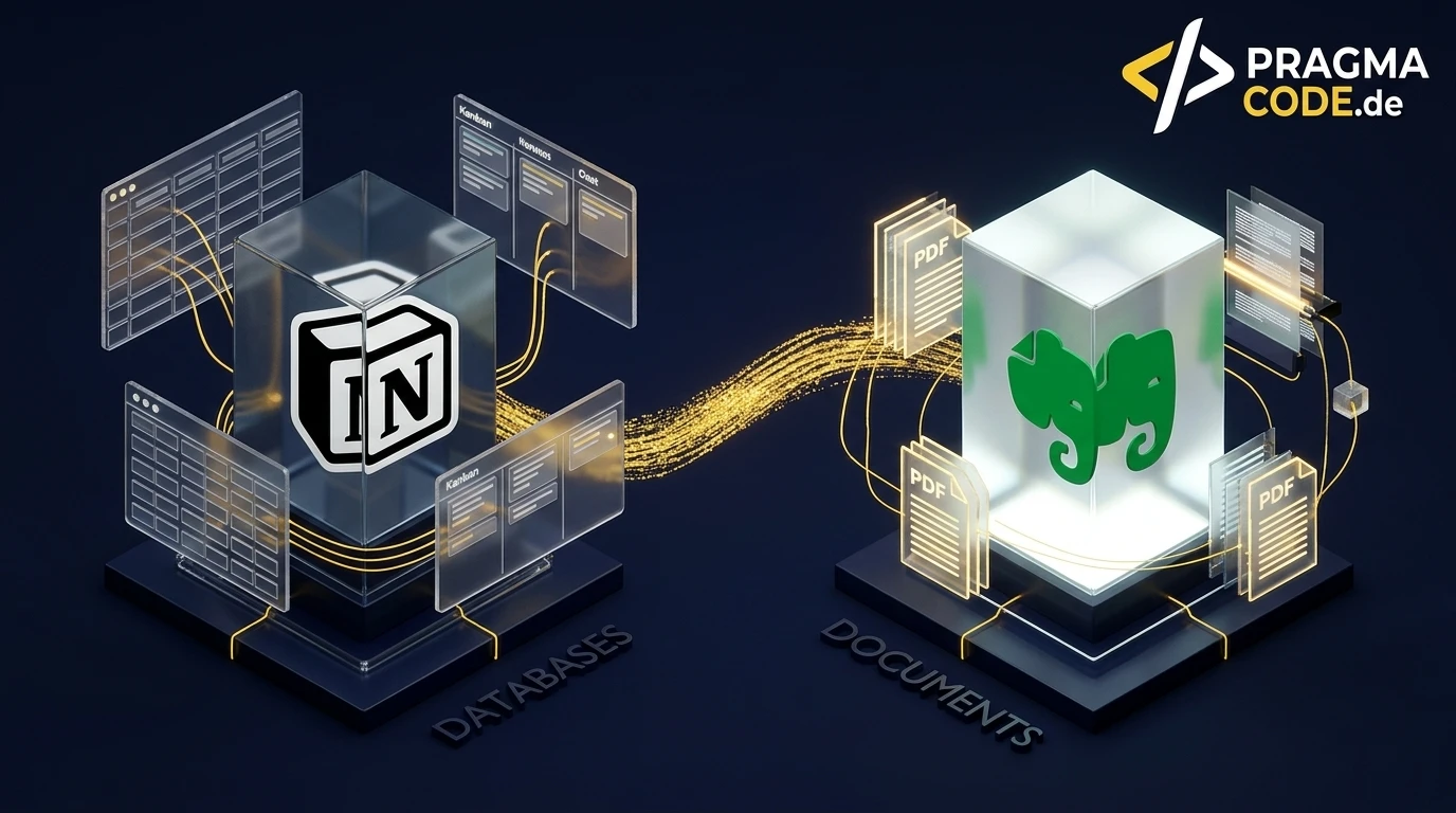 Notion vs Evernote Comparison 2026: Relational databases vs digital document vault