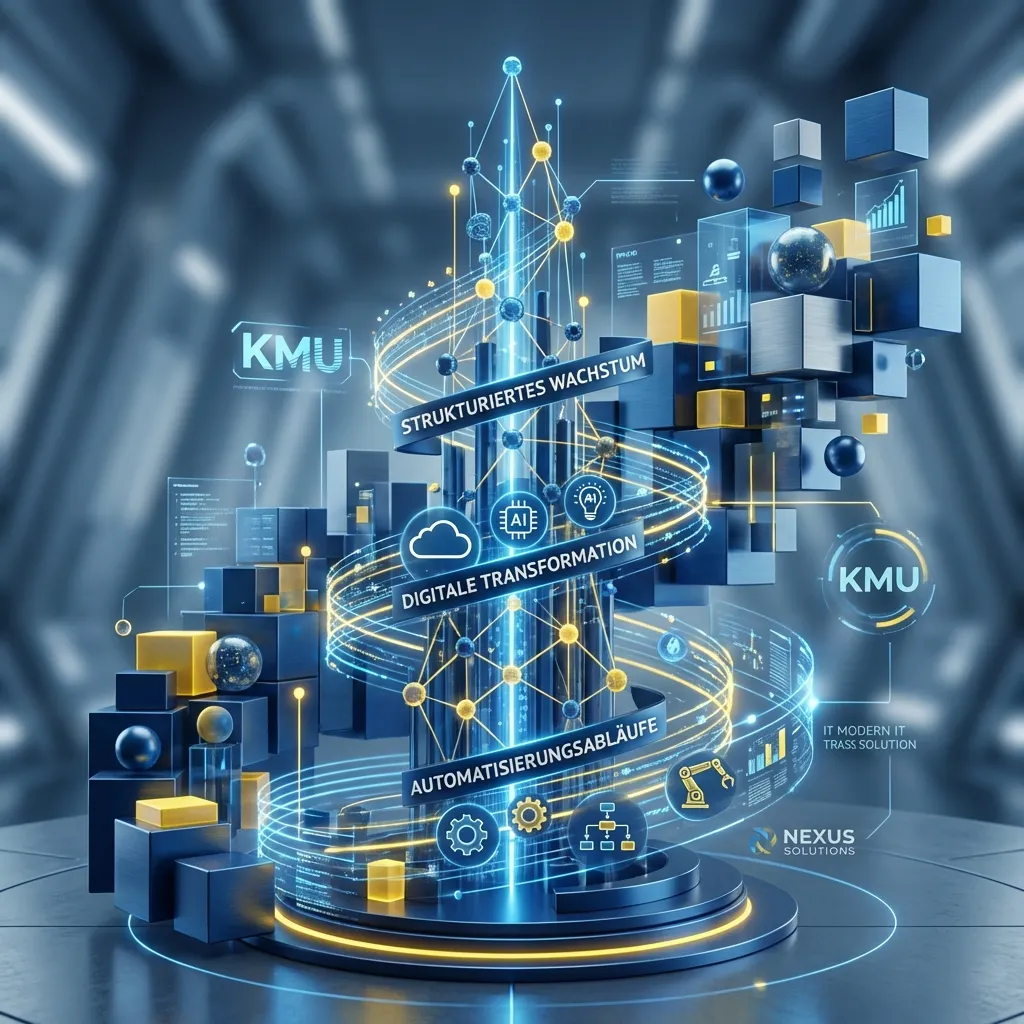 Visualisierung von strukturiertem Wachstum und Digitalisierung in KMU