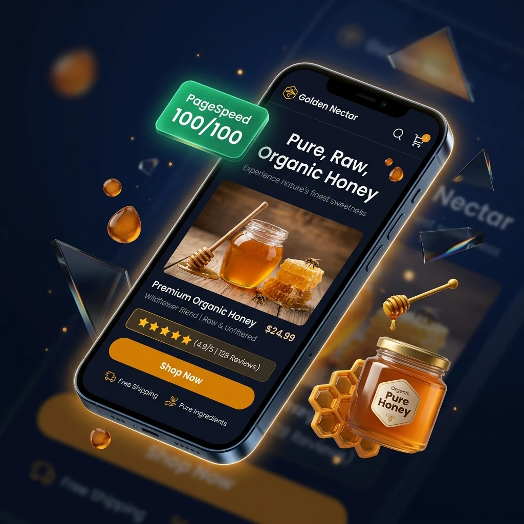 ImkerPur High-Performance Mobile UI & PageSpeed 100 Mockup
